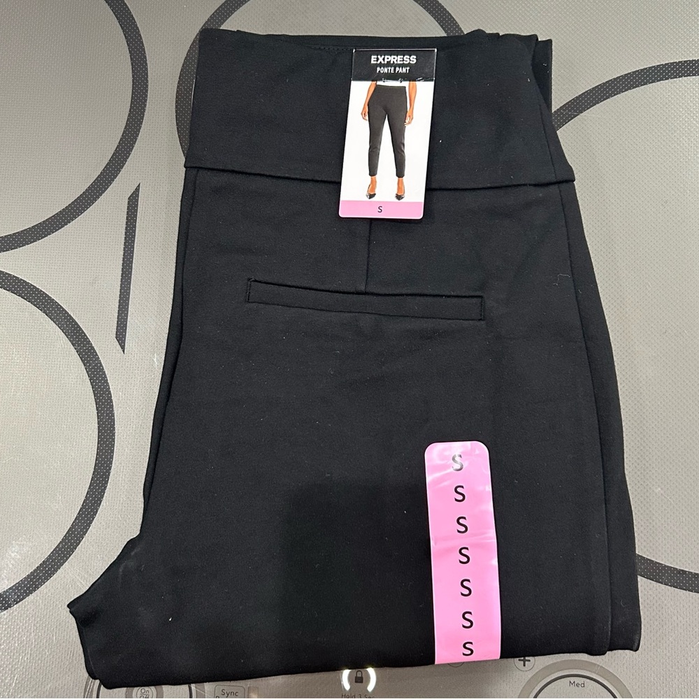 Express Black Ankle Ponte Pants - Folded